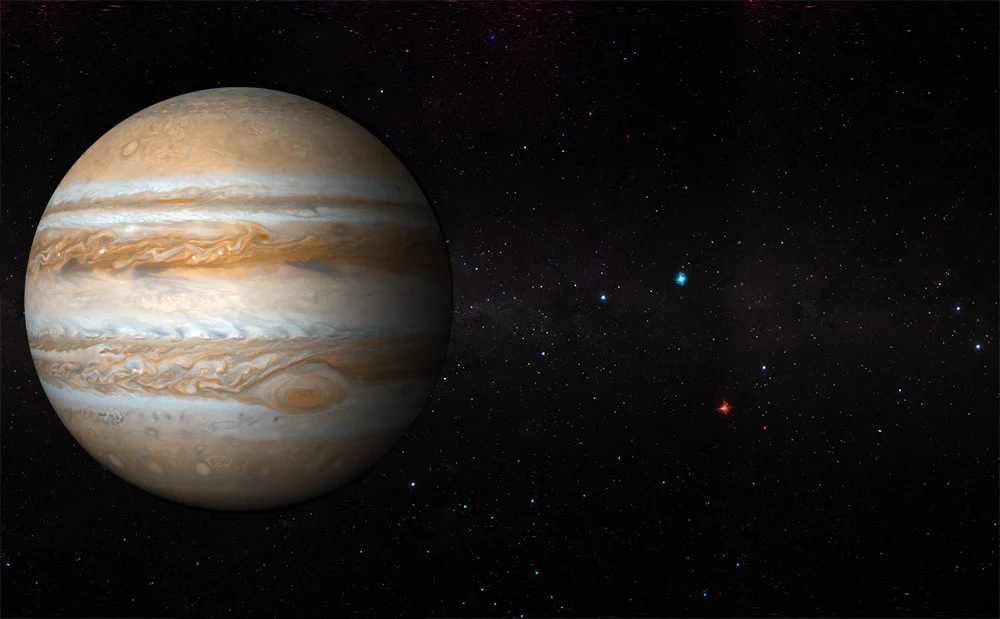 Jupiter, the largest planet in the Solar System